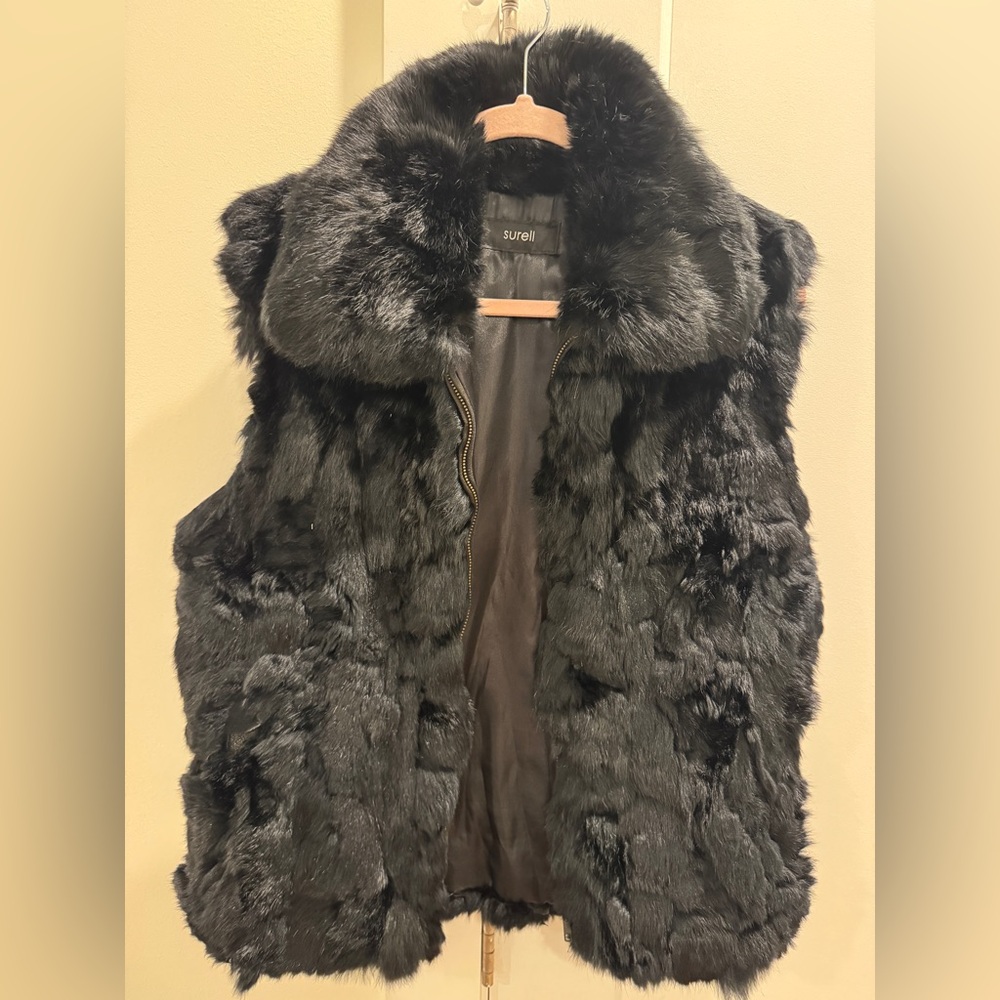 Black Rabbit Fur Vest